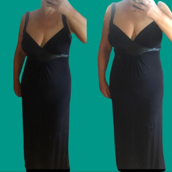 Carmim Osklen size M/L prom dress Brazil designer sexy maxi dress leather trim - Picture 2 of 13